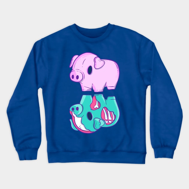 Zombie pig Crewneck Sweatshirt by Jess Adams